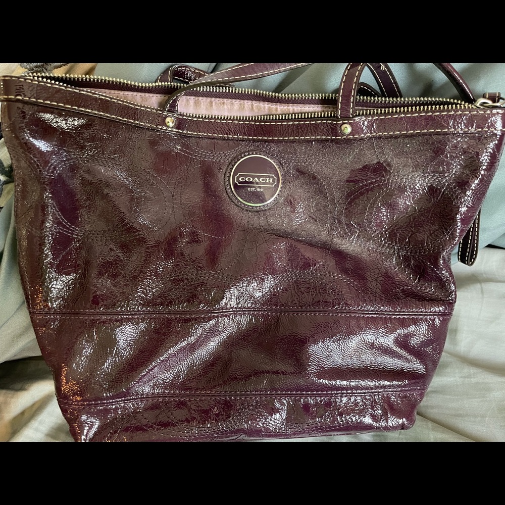 Purple Coach shoulder bag
